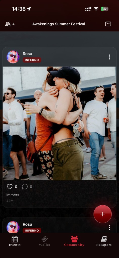 Live festival feed in the app